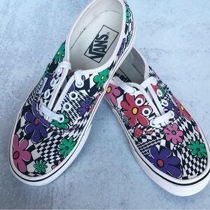 Vans Off The Wall Floral Checkerboard Lace Up Unisex Shoes Size 7
